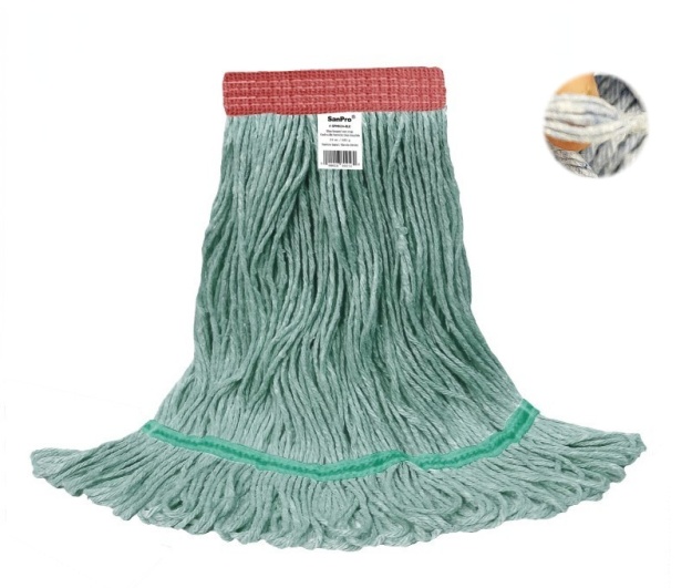 32 oz Green Loop Mop with Red Narrow Band